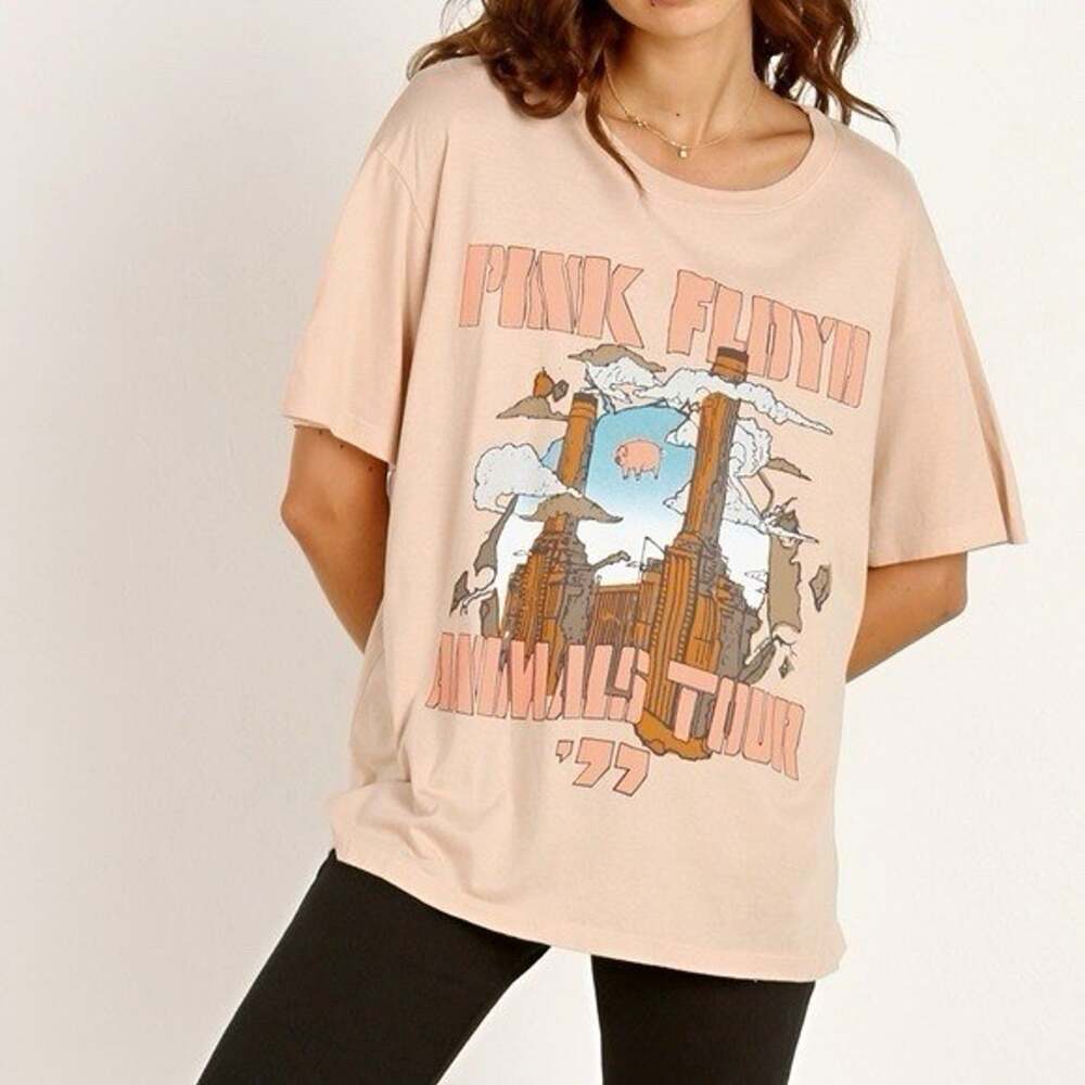 Daydreamer Pink Floyd Animals Tour 77 T Shirt Womens L Band Graphic Beige